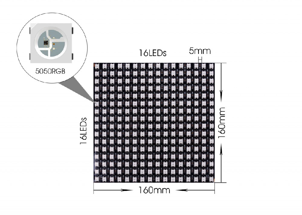 XT1511-5050RGB LED Matrix Panel 8*8/8*32/16*16 pixel